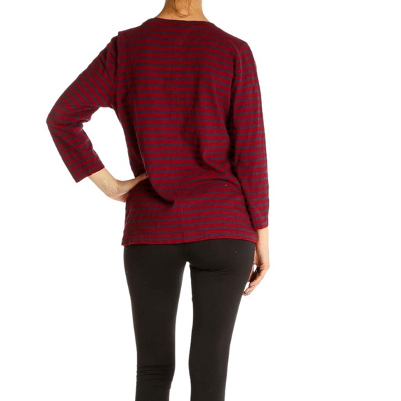 J. Crew Factory Jeweled Striped 3/4 sleeve - Picture 4 of 11